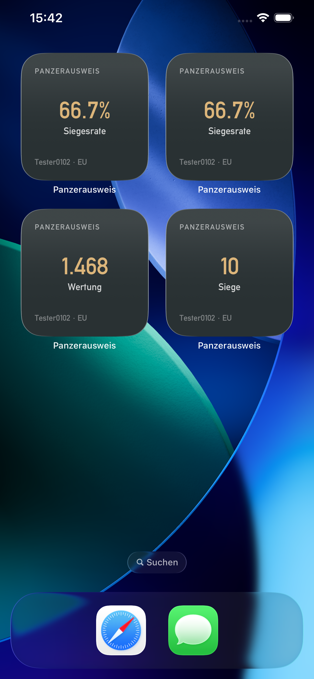 Desktop Widget — Schneller Zugriff auf Spielerstatistiken ohne die App zu öffnen